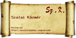 Szalai Kázmér névjegykártya